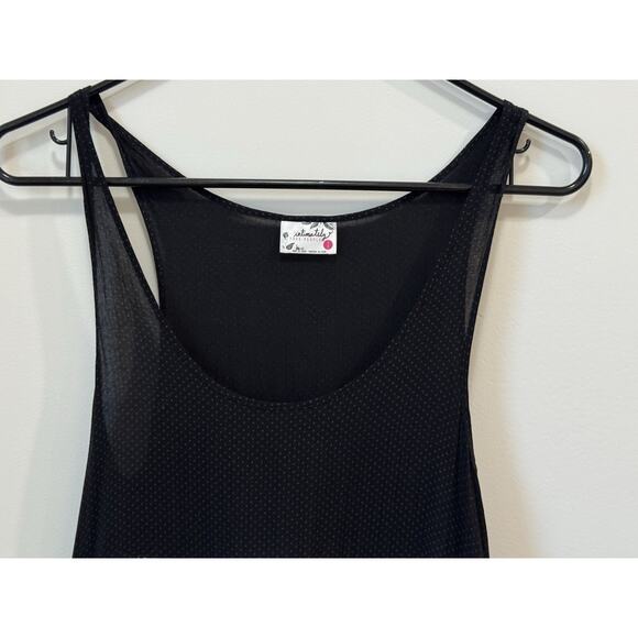 Intimately Free People Voile Lace Trapeze Slip Dress Black Gray Small - Picture 3 of 8